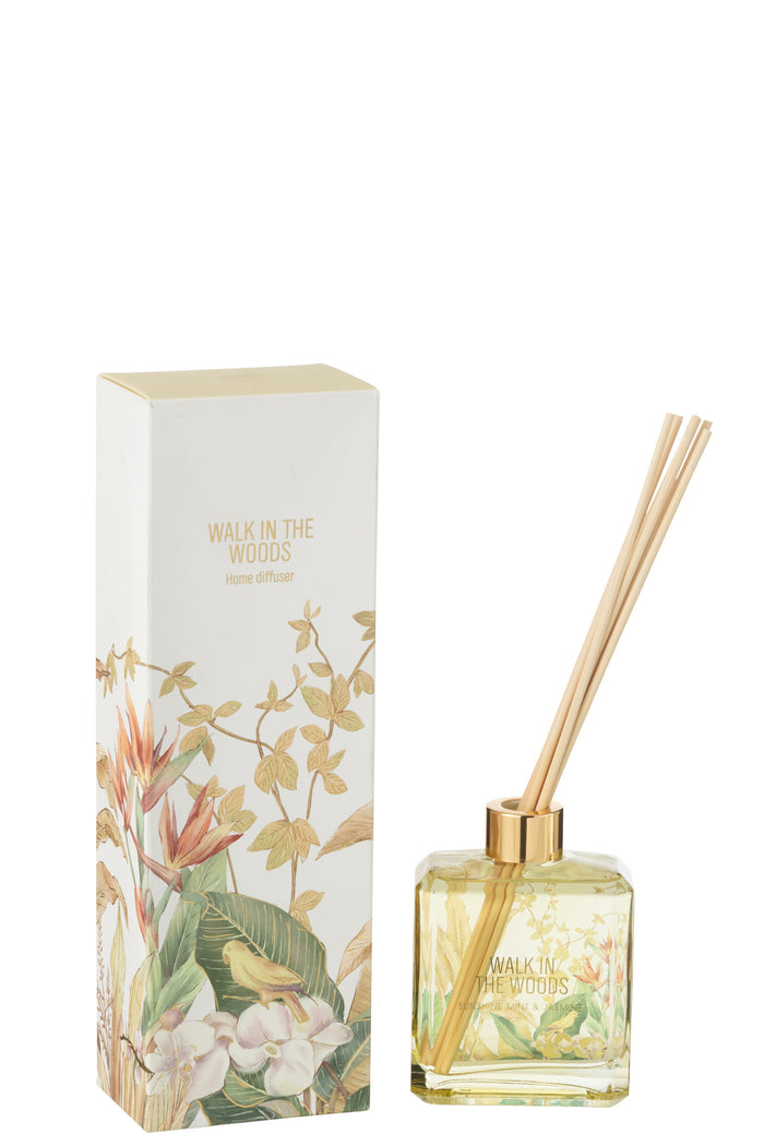 J-Line geurolie Walk in the Woods - Bergamot Fig - geel - 180ml