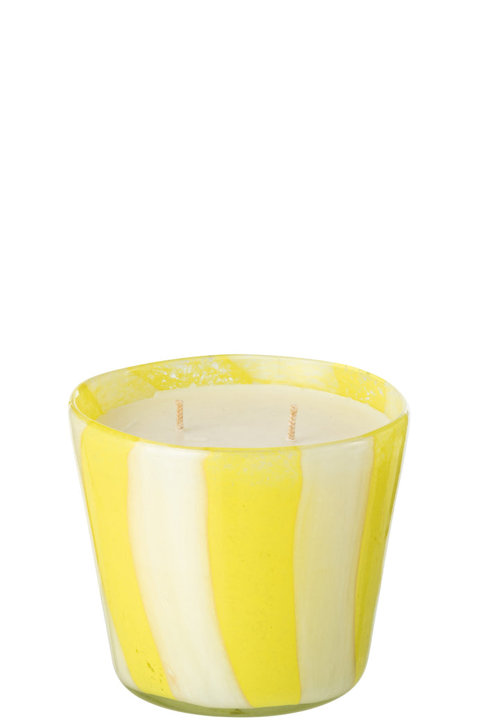 J-Line geurkaars Noa Strepen - geel - small - 50U