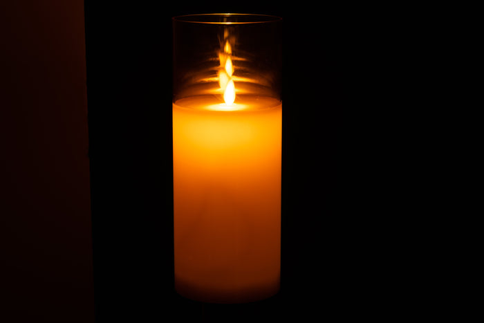 J-Line lamp blinkend - glas - goud - large - LED lichtjes