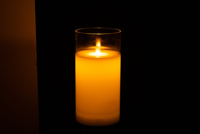 J-Line lamp Blinkend - glas - transparant - medium - LED lichtjes