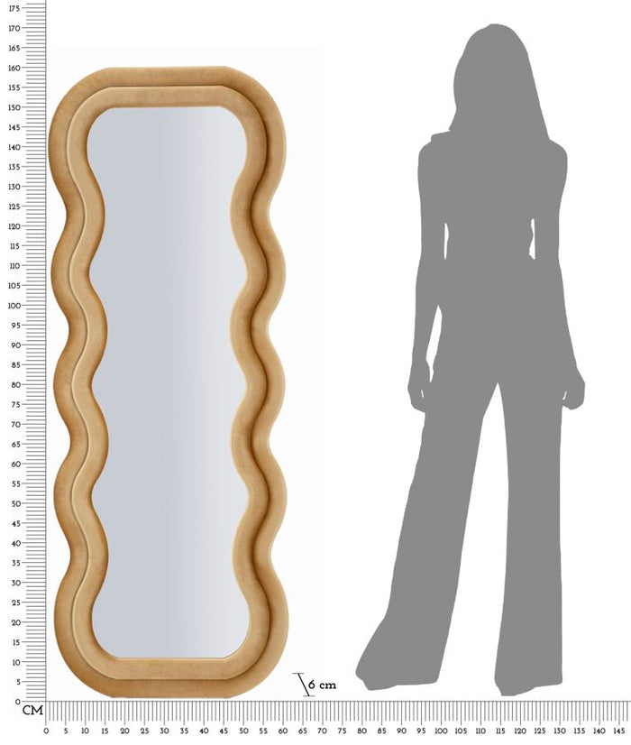 Wandspiegel met gouden fluwelen lijst 60x6x160 cm