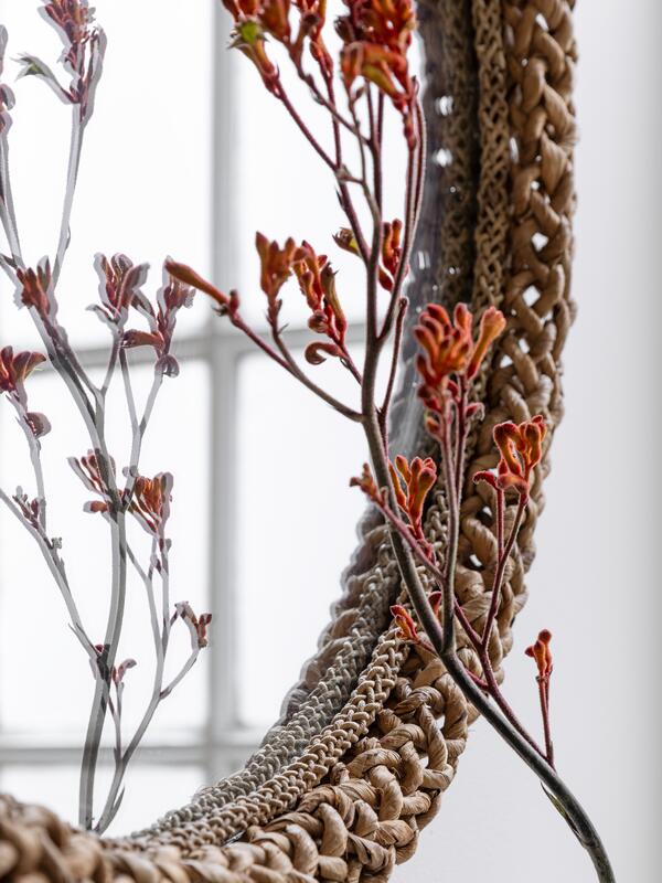 MUST Living Mirror Puerto Rico,Ø80 cm, abaca