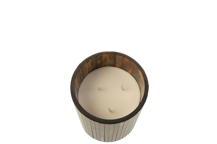 J-Line geurkaars Noa - Zesty Sunburst - glas - oker - medium