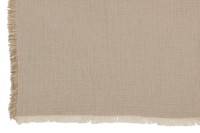 J-Line plaid Franjes Mousseline - katoen - donkerbeige - 130