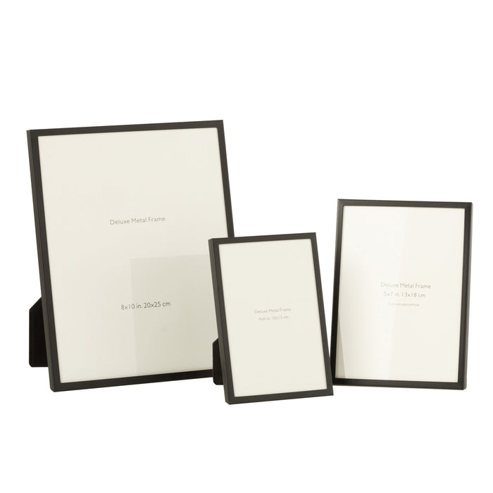 J-Line fotolijst Fijne Boord - metaal - zwart - large - 2 st