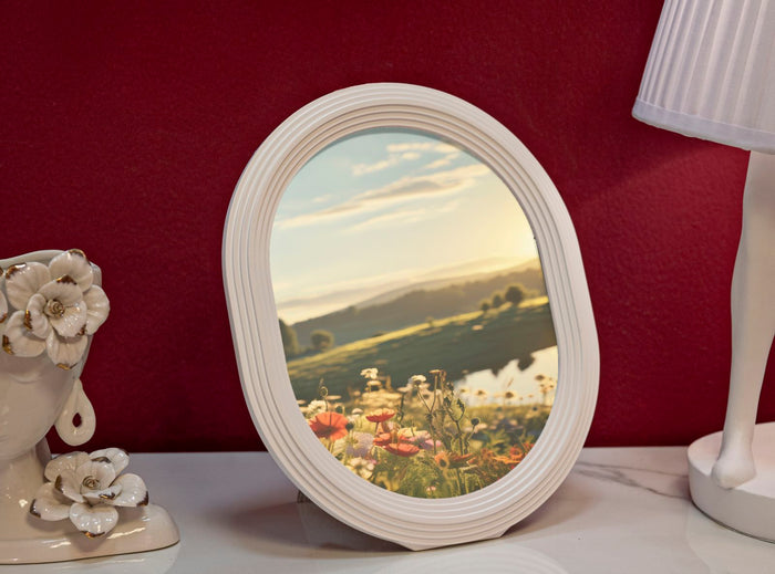 Ovale witte harslijst 25x2x30 cm