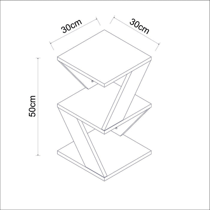 Calicosy - ALBENI Bijzettafeltje met 3 niveaus - H50 cm
