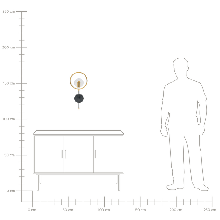 Beliani - SAMBRE - LED wandlamp - Zwart|Goud - Aluminium