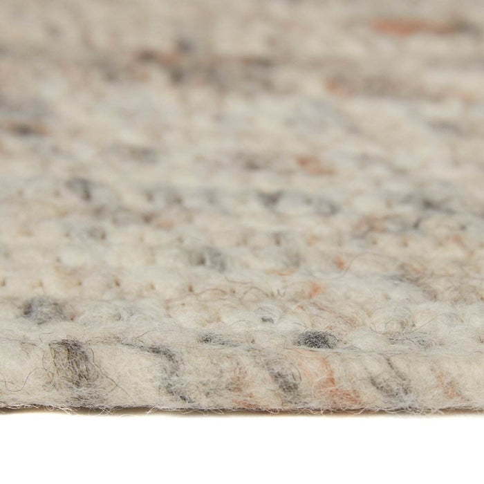 Interieur05 Rond wollen vloerkleed Gapo beige|wit gemeleerd