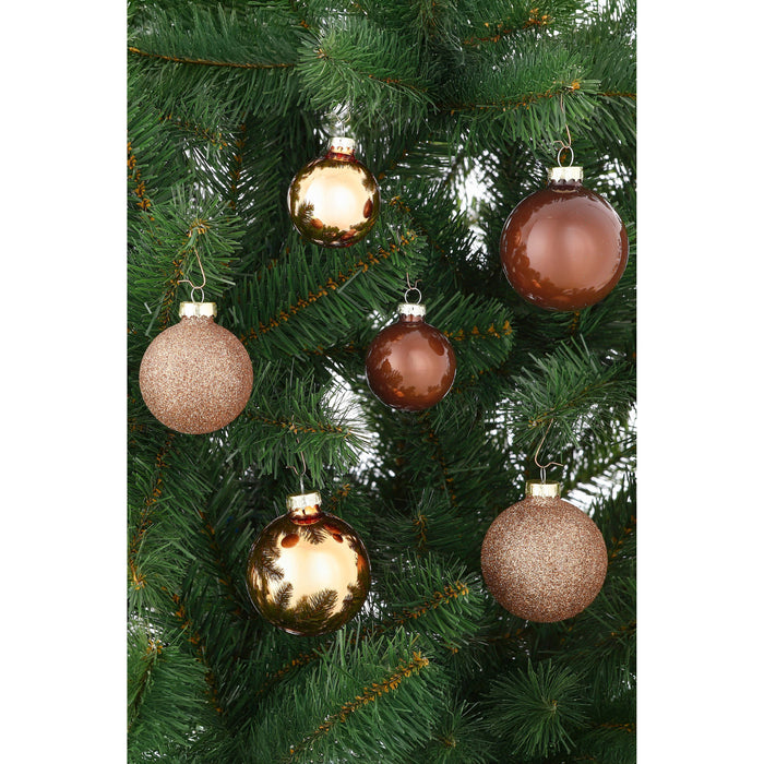 Mica Decorations Kerstballen Set - 42 Stuks - Ø7 cm - Glas - Bruin