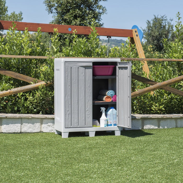 Toomax Florida XL opbergkast laag - lichtgrijs|donkergrijs