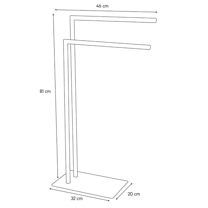Sealskin Tube Vrijstaand 2-armig Handdoekrek - Wit