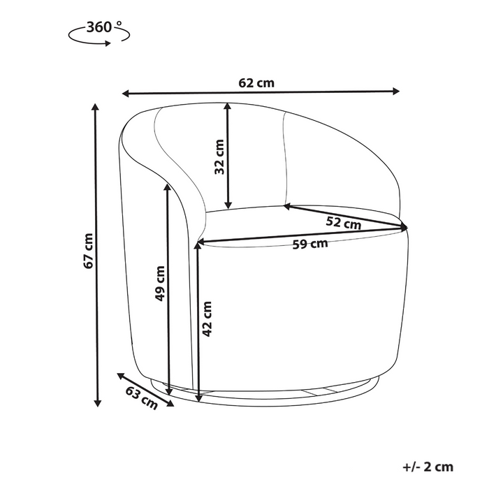 Beliani - DAVIK - Fauteuil - Taupe - Bouclé