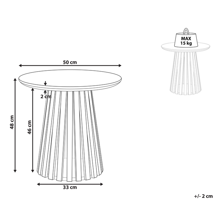 Beliani - MESILLA - Ronde salontafel - Donkerhout - Acaciahout