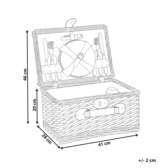 Beliani - CLEMENTINE - Picknickmand voor 4 - Natuurlijk - Wilgenhout