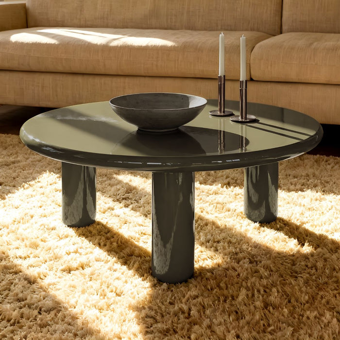 DÉJA Living - Salontafel Kaki Groen Glossy MDF - 90x90x35cm - Jelsa