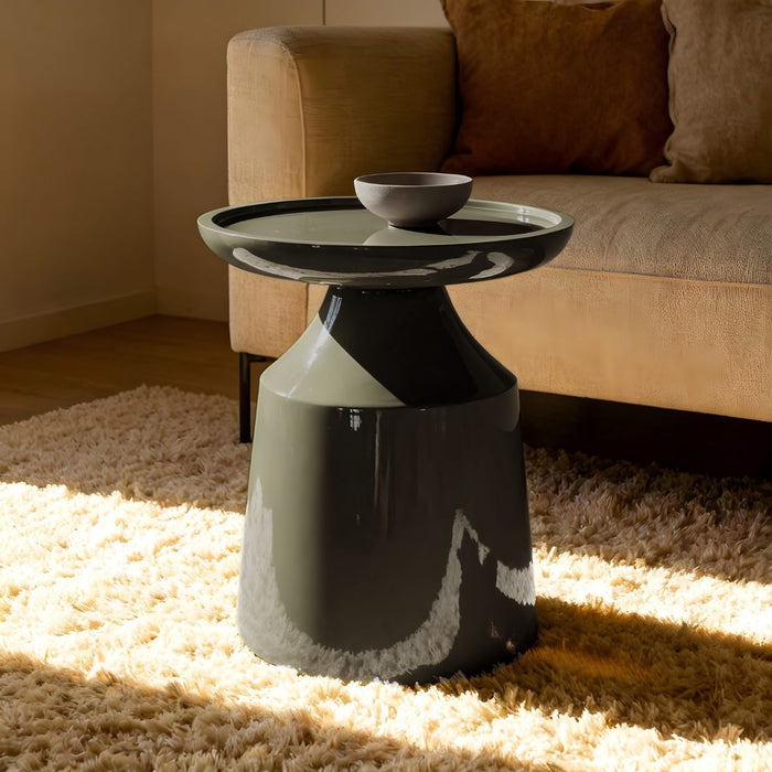 DÉJA Living - Bijzettafel Kaki Groen Glossy MDF - 40x40x50cm - Fjell