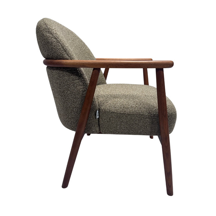 DÉJA Living - Fauteuil - Taupe Stof|Walnoot - 65x72x81cm - Skövde