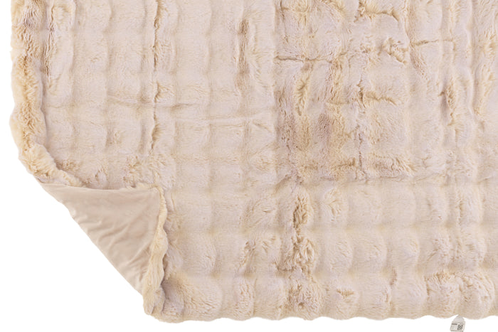 J-Line plaid Wave - polyester - creme - 180 x 130 cm