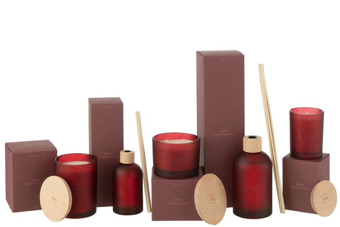 J-Line geurolie + stokjes Accords Essentiels - Rose Seduisante - rood