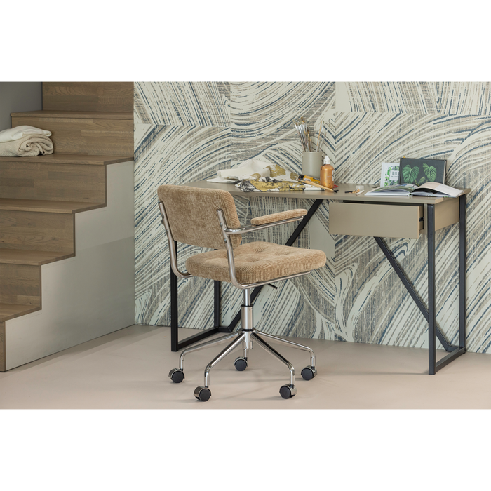 WOOOD Kova Bureaustoel - Geweven Ribstof - Donkerzand - 87x54x80