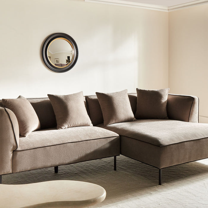Beliani-SATER-Hoekbank 3-zits-Lichtbruin-Linkszijdig-Chenille
