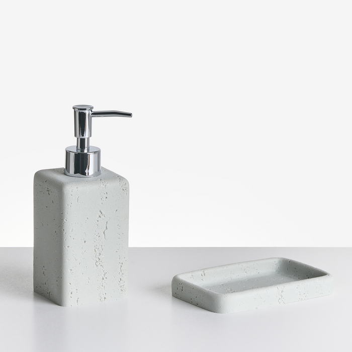 Beliani - VILCANOTA - Badkameraccessoireset - Grijs - Polyresin