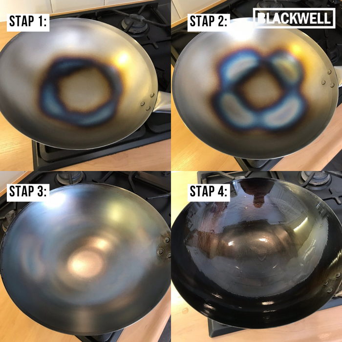 Blackwell Pannenset Voccelli Carbonstaal - Koekenpan ø 28 cm & Wokpan ø 30 cm - zonder anti-aanbaklaag - 2 Delig
