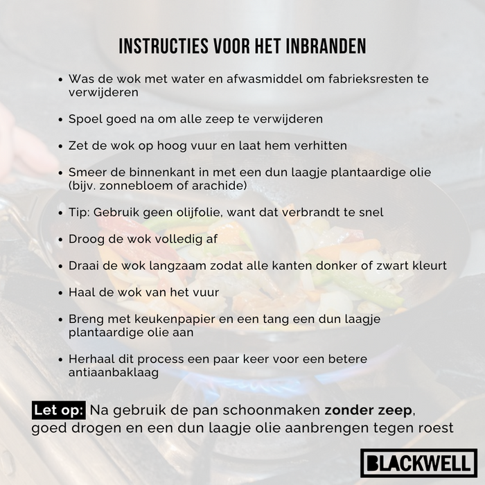 Blackwell Pannenset Voccelli Carbonstaal - Koekenpan ø 28 cm & Wokpan ø 30 cm - zonder anti-aanbaklaag - 2 Delig