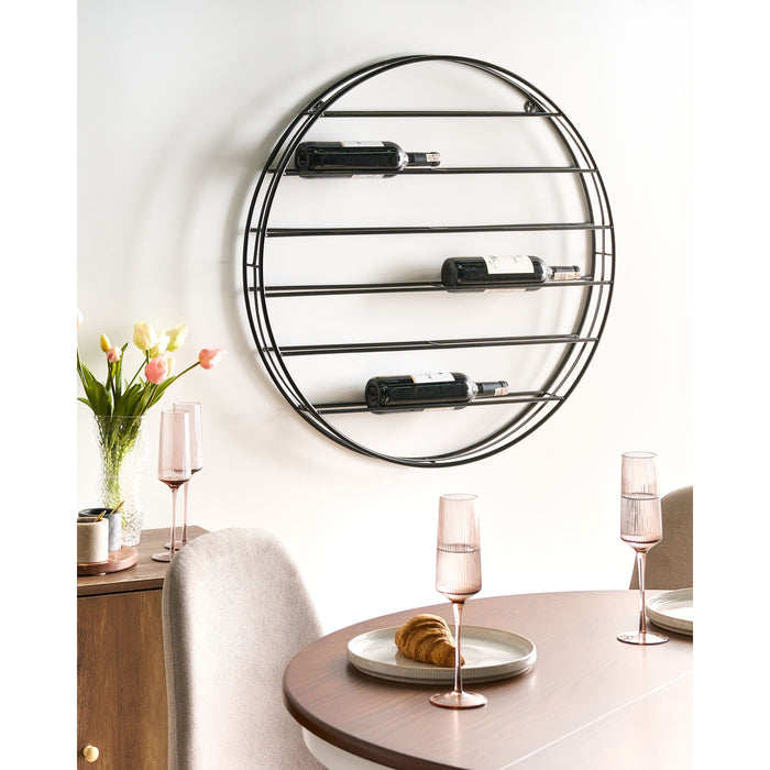 Beliani - ANNACOTTY - Wijnrek - Zwart - IJzer