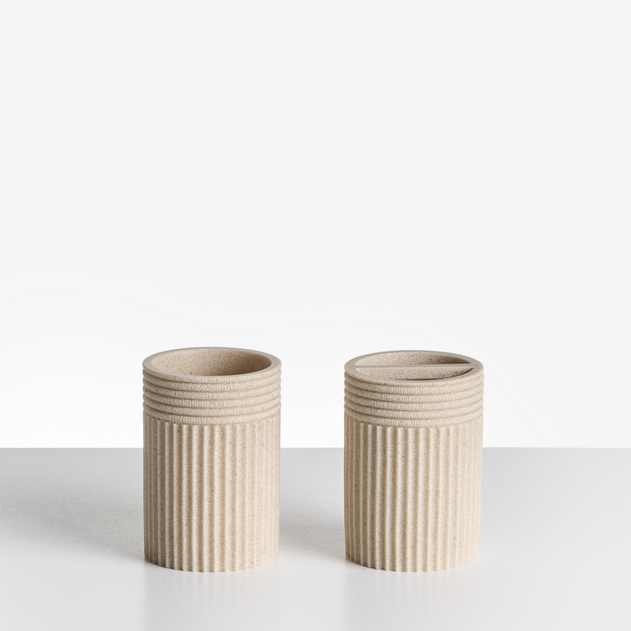 Beliani - HUARMEY - Badkameraccessoireset - Lichtbeige - Polyresin