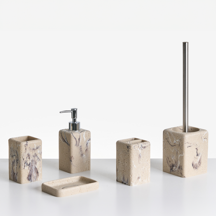 Beliani - VILCANOTA - Badkameraccessoireset - Beige - Polyresin