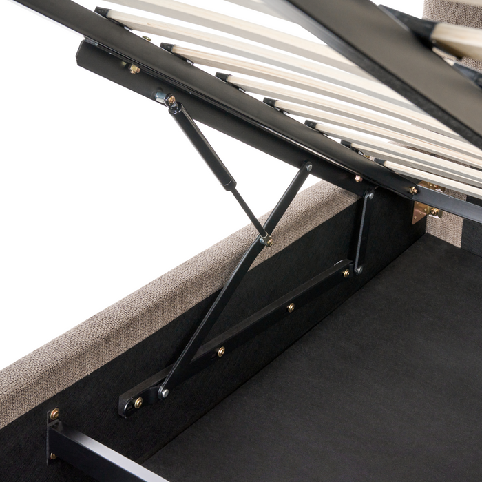 Beliani - TARASCON - Tweepersoonsbed - Taupe - 180 x 200 cm - Stof