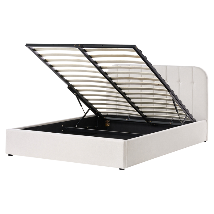 Beliani-CHALLANS-Bed met opbergruimte-Off-white-160 x 200 cm-Stof