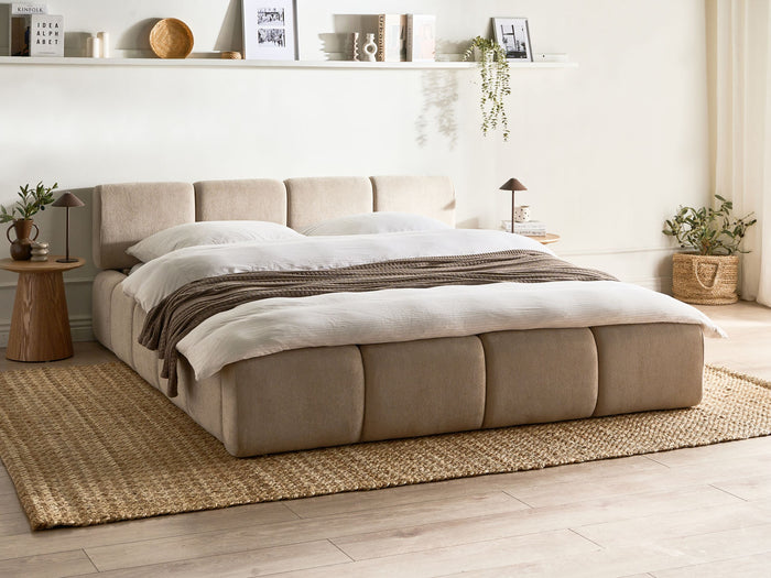 Beliani - ORVILLE - Tweepersoonsbed - Taupe - 160 x 200 cm - Polyester