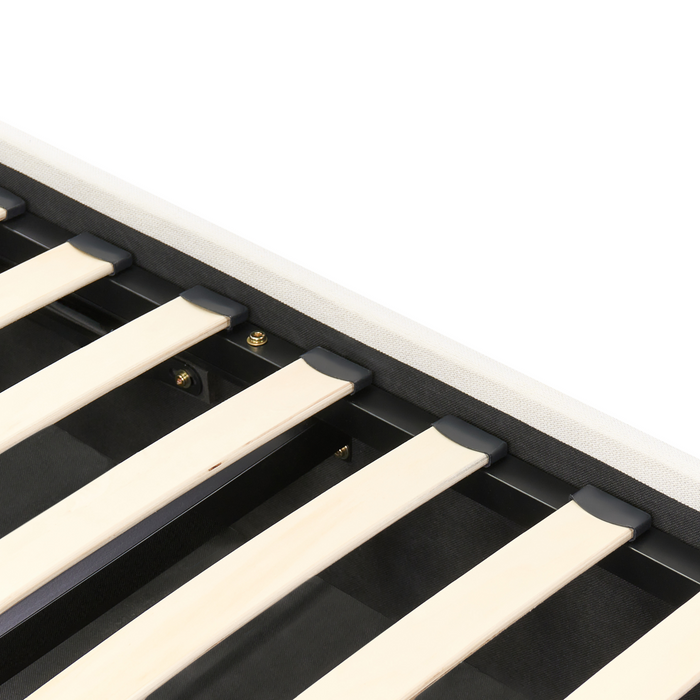 Beliani-CHALLANS-Bed met opbergruimte-Off-white-160 x 200 cm-Stof