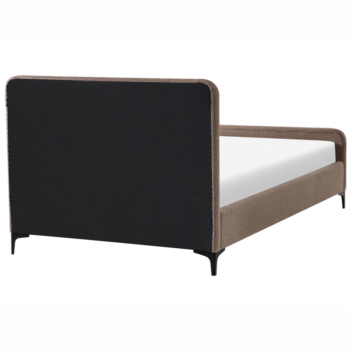 Beliani - LUNAN - Tweepersoonsbed - Taupe - 120 x 200 cm - Bouclé