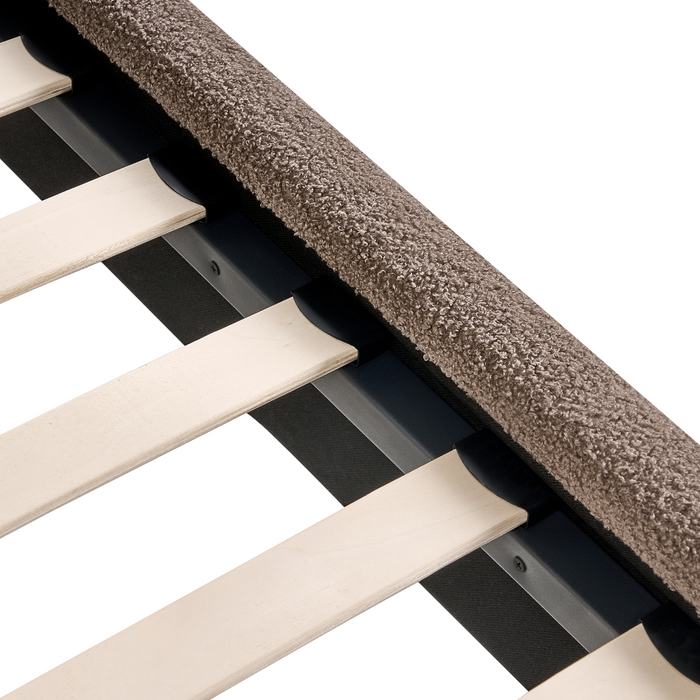 Beliani - LUNAN - Tweepersoonsbed - Taupe - 120 x 200 cm - Bouclé