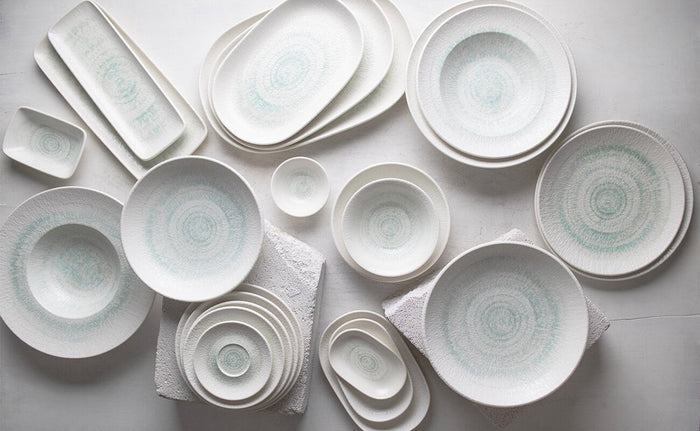 ID Fine Serveerschaal - Glacier - Porselein - 23 cm - set van 2