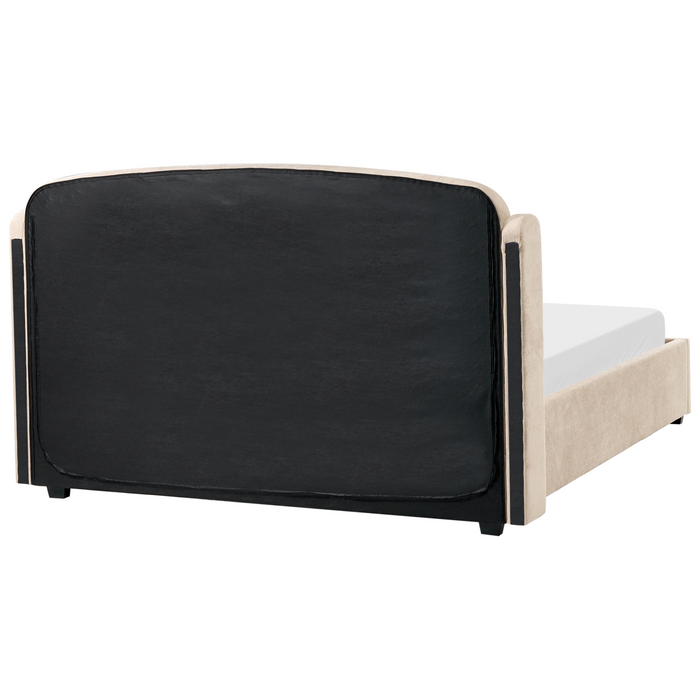 Beliani-BERNAY-Bed met opbergruimte -Taupe-160 x 200 cm-Polyester