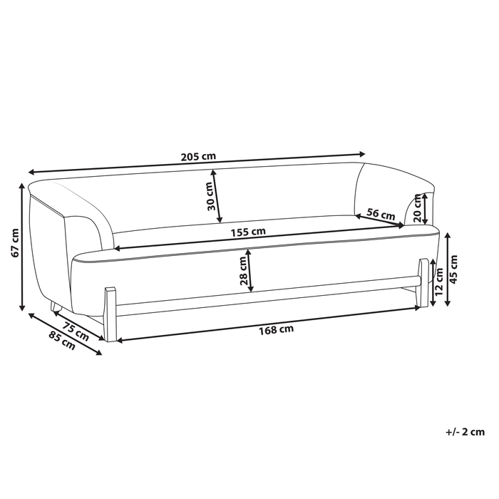 Beliani - ALNOR - Driezitsbank - Bruin - Chenille