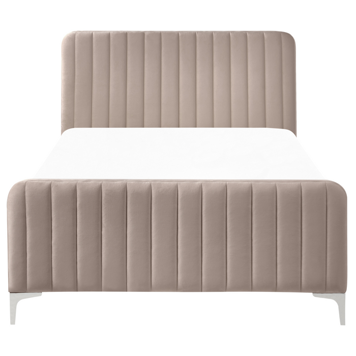 Beliani - LUNAN - Bed - Taupe - 120 x 200 cm - Fluweel