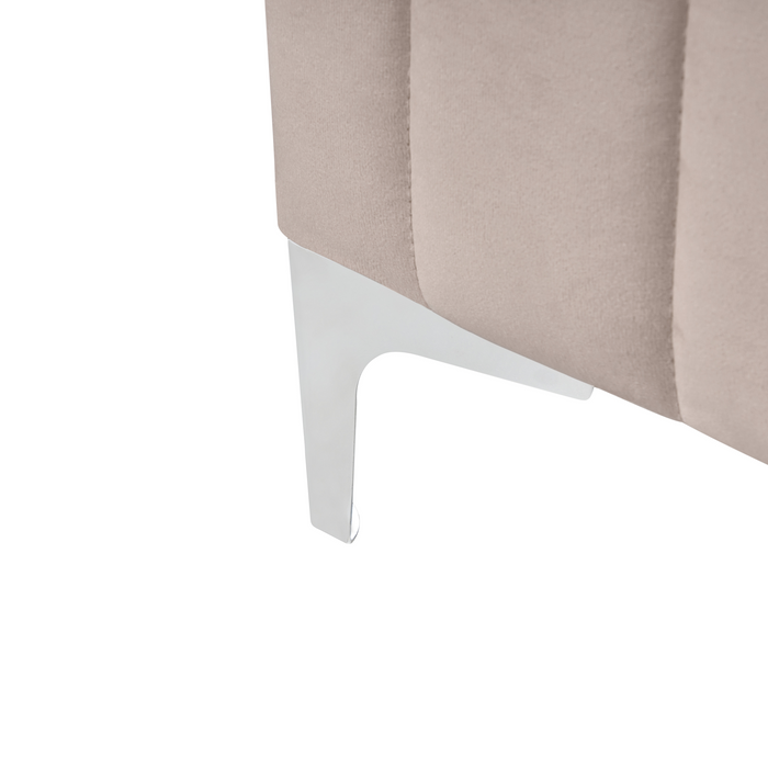 Beliani - LUNAN - Bed - Taupe - 120 x 200 cm - Fluweel