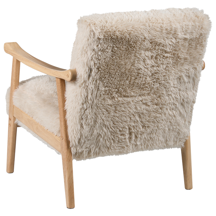 Beliani - LEKNES - Fauteuil - Lichtbeige - Kunstbont
