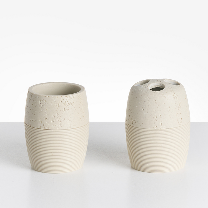 Beliani - YARAPA - Badkameraccessoireset - Lichtbeige - Polyresin