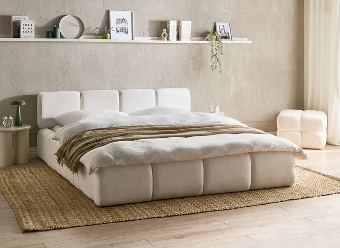 Beliani-ORVILLE-Tweepersoonsbed-Gebroken wit-160 x 200 cm-Polyester