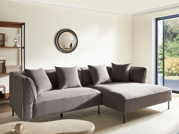 Beliani - SATER - Hoekbank 3-zits - Taupe - Linkszijdig - Chenille