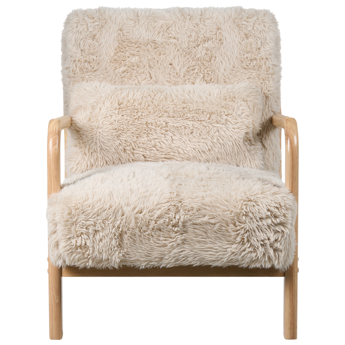 Beliani - SKOVDE - Fauteuil - Lichtbeige - Kunstbont