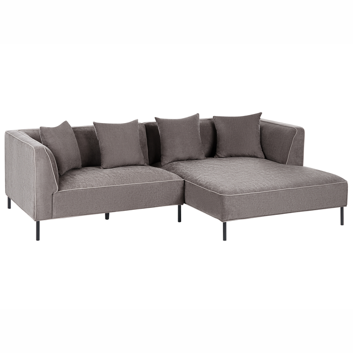 Beliani - SATER - Hoekbank 3-zits - Taupe - Linkszijdig - Chenille