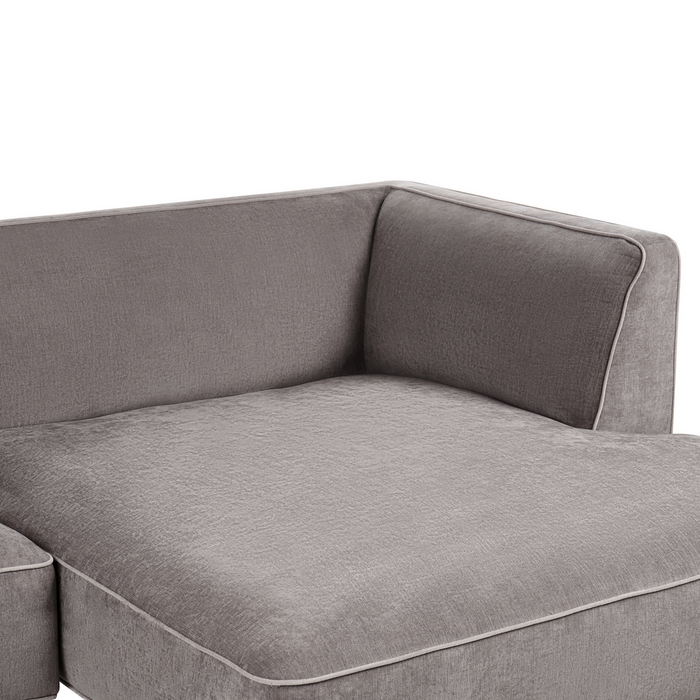 Beliani - SATER - Hoekbank 3-zits - Taupe - Linkszijdig - Chenille